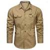 Männer Kleid Shirts Frühling Und Herbst Business Langarm Hemd S-5XL Revers Taste Baumwolle 2024 Hohe Qualität Casual Top tragen