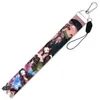 Keychains Nezuko Kamado Anime Keychain Demon Slayer Key Accessories Manga Telefon Charm Kort Omslag Holder Bag Lanyard Women Syckel Män gåva