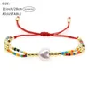 Braccialetti a maglie Go2boho Semi Perline Impilabili Multi-strato Arcobaleno Perla Imitazione Perla Catena a cuore Boho Corda rossa Gioielli per donna Uomo