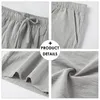 Men's Pants DIHOPE 2024 Summer Casual Sweatpants Sun Flower Print Full Length Pocket Drawstring Linen Trousers Men