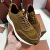 Luxury Casual Mens Loro Shoe Flat Sports Shoes LP Walk Sneakers Brunello BC Loro Runner Shoes Mocassin Large Chaussure Schuhe Size 45 46