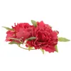Fiori decorativi Candeliere Ghirlanda Anelli Ghirlanda per la casa Ghirlande nuziali artificiali Festa Decorazione di fiori di peonia rossa