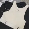 Tanks pour femmes Camis Summer Nouveau créateur T-shirt broderie Elastic Force Cotton Top