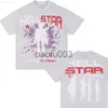 メンズTシャツメンズTシャツヘルスターコットンTシャツファッションブラックメンデザイナー服漫画グラフィックパンクロックトップサマーハイストリートストリートウェアJ230807