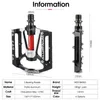 WEST BIKING VTT pédales de vélo ultraléger CNC en alliage d'aluminium anti-dérapant vélo de route pédales plates cyclisme 3 roulements pédales de vélo BMX 240129