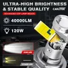 Système d'éclairage 120W 40000LM H4 H7 lentille de projecteur Led H11 9005 HB3 9006 HB4 ampoules de phares de voiture Canbus puissant 6000K antibrouillard 12V LHD Mini