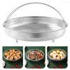 Double Boilers Stainless Steel Food Steamer Basket Pressure Cooker With Handle Steaming Grid Drain Drainer Cooking Utensils