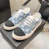 Luxury Casual Canvas Shoes Channellies Women Flats Designer Out Office Sneaker Sports Low Trainers Denim Brodery Fashion Comfort Sneakers With Box