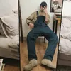 Mäns jeans denim jumpsuits manliga solida grundläggande overaller high street man ny het försäljning blå vintage mode 2023 man avslappnad lös vild jumpsuit yq240205