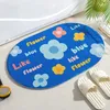 Teppiche Nordic Flower Badematte Fußmatte Saugfähiger Teppich Blauer Eingang Balkonbereich Bodenteppiche Wohnzimmer Badezimmer WelcomeTapis