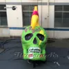 Partihandel 5m 16.4ft Hög stor reklam Uppblåsbar skalle -modell Halloween Party Decorations Green Air Blow Up Zombie Skull Balloon för klubb- och pubevenemang