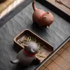 Chá animais de estimação argila roxa gato bonito cerâmica kung fu conjunto acessórios para decoração casa arte decorações gatinho teaware