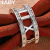 Cluster Ringe 925 Sterling Silber Hohl Römische Ziffern Zirkon Ring Für Mann Frauen Modeschmuck Hochzeit Party Trend Zubehör