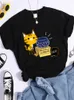 Kvinnors T-skjortor Sarkastiska kommentarer Kawaii Cat T-shirt Kvinnor Fashion Casual Street Hip Hop Crop Top Cool Sport andningsbara kvinnliga tshirts