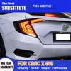 Ensemble de feu arrière pour Honda Civic X G10 feu arrière LED 16-21 feu de stationnement arrière de frein accessoires de voiture