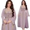 Abbigliamento etnico 2024 Chiffon Diamanti Abaya Marocco Festa da sera Musulmana Elegante Abiti da donna Caftano Dubai Abito Jalabiya Caftano Islam