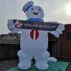 10mH (33ft) Avec ventilateur en gros Ghostbuster gonflable géant sur mesure reste puft Marshmallow Man avec bannière publicitaire lumières LED pour la décoration d'Halloween