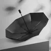 Umbrellas Customized Automatic Triple Fold Umbrella Black Rubber Business Car Logo Brand Gift Advertising Clear