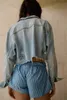 Garaouy, весенняя женская потертая короткая джинсовая куртка с лацканами, однобортное пальто с карманами, винтажная повседневная укороченная верхняя одежда, женская 240124