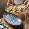 Plates Japanese Rattan Fruit Plate Tea Room Ceramic Snack Household Living Afternoon