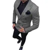 Herenkostuums Klassiek Mode Pak 2-delig Double Breasted Notch Revers Blazer Jas Tux Broek Bruiloft (Jas Broek)