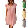 Casual Dresses Tops Loose Floral Women's Dress 2024V Collar Sexy Mother Of The Bride For And Flare A Women Deep V Neck