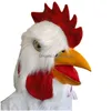Maski imprezowe białe p koguta głowa er lateksowa maska ​​fl twarz Chicken Funny Animal Dress Up Prom Halloween cosplay 230206 Drop dostawa hom dhzcv