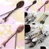 Coffee Tea Tools Vintage Royal Style Metal Carved Spoons Forks With Crystal Head Kitchen Fruit Prikkers Dessert Ice-Cream Scoop Lx Dhxhs