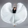 Kjolar 2024 Autumn Winter Women Flamenco Belly Dance Gypsy Solid Color Ballet Classical Performance Elegant Long Kjol N06
