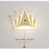 Lampada da parete Camera da letto Camera dei bambini Confortevole e romantica Corona da comodino Ragazza nordica Matrimonio Principessa Illuminazione