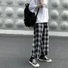 Männer Hosen Straße Herbst Stil Breite Plaid Jogginghose Und Frühling Hop Mode Männer Bein Elastische Taille Hosen Hüfte Kleidung Preppy