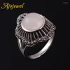 Clusterringen Ajojewel dames vintage bloem zwarte strass zilverkleurige stenen ring retro sieraden schoonheidscadeaus