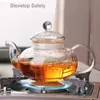 Drop Heat Resistant Glass Teapot Various Styles Of -selling Tea Sets Clear Kettle Flower Puer Tea Infuser Pot 240124