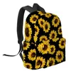 Zatrzymanie plecaków kwiat słonecznika czarne kobiety plecaki wodoodporne szkoła podróżna dla studentów chłopców torebki laptopa mochilas