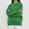 Maglioni da donna Maglieria Basic Caldo Vintage Verde Pullover Maglione lavorato a maglia oversize spesso sciolto inverno per le donne 2024