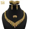 Conjunto de jóias 24k banhado a ouro conjunto para mulher bijoux africaine dubai luxo nupcial colar marca brinco e neckalace conjunto 240123