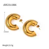 Stud Earrings Uworld Unique Stainless Steel Rhinestone Glossy Gold-plating Waterproof High-quality Fashion Women's Daily Jewelry Gift