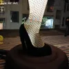 vendita all'ingrosso modello di gamba sexy gonfiabile alta 6 m 20 piedi indossare calza di seta per la decorazione di sfondo del palco / festa del club di mezzanotte