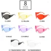 Zonnebril SOEI Retro Y2K Oversized Een Stuk Mannen Punk Shades UV400 Randloze Clear Candy Kleur Vrouwen Outdoor Sport Zonnebril