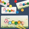 Wooden Clip Beads Games Montessori Toys Color Matching Parish Learning Set Fine Movement Training Educational For Children 240131