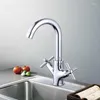 Keukenkranen Kraan Draaibare Wastafel Kraan Badkamer Wastafel Enkel Gat Dual Handle Badrandcombinaties Bad Koud Water Mixer