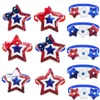 Hundkläder 30/50 st 4 juli Bow Tie Star Style Pet American Independence Day Sequin Bowknot Puppy Holiday Grooming Supplies