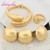 Necklace Earrings Set Fashion African Jewelry Gold Color Rings Dubai Classic Beads Bracelet Large Sets Weddings Jewellery Gifts