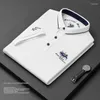 メンズポロス高品質のコットン刺繍ポロシャツ2024サマーハイエンドビジネスカジュアルラペルショートレーブTシャツ