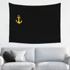 Tapestries Gold Anchor Logo Tapestry Home Decor Customized Hippie Wall Hanging Sailor Nautical Adventure For Living Room