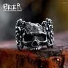 Cluster Ringen BEIER 2024 Collectie Rvs Veelsoortige Schedel Bloem Ring Voor Mannen Biker Punk Hip Hop Gothic Sieraden Groothandel gift