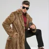 Mens Fur Coat Designer Winter Imitation Mink Long Thicked Warm Suit Collar Windbreaker X60o