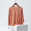 Women's T Shirts 2024 High Collar Long Sleeve Tops med inbyggd BRA -hals Vest Padded Slim Fit Tank Sexig Feminino Casual