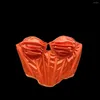 Tanks pour femmes Spicy Girl Pure Sexy Orange Soutien-gorge Gilet Bustier pour femmes Ourlet en forme de U et Fishbone Show Mince Trou de poitrine Mini Court Corset Top