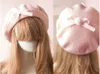 Party Supplies Lolita Berets Wool Blend Hat Women Girls Bow Plaids Stripe Sailor Style Preppy Chic College Studenter Cap B788